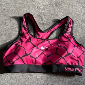 Pink Nike pro sports bra